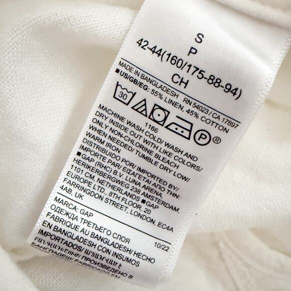 GAP | White Linen Cotton Oversized Blazer Long Coat Jacket Suit | Size Small - Picture 7 of 7